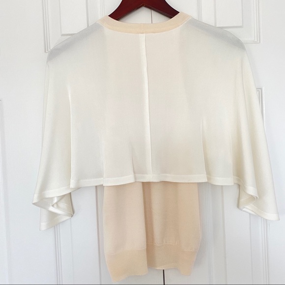Chloe Ivory Cape-effect Jersey And Wool Top - Picture 6 of 12